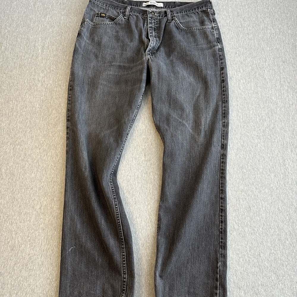 Mens Lee Jeans Regular Fit - Tag Sz 40X32 - Faded Black‎ Vintage Paint See Pics